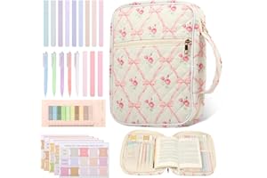 Bible Case, Bible Cover Case for Women, Large Bible Bag w Handles, Quilted Carrying Case Book Protector for Girls, Scripture 