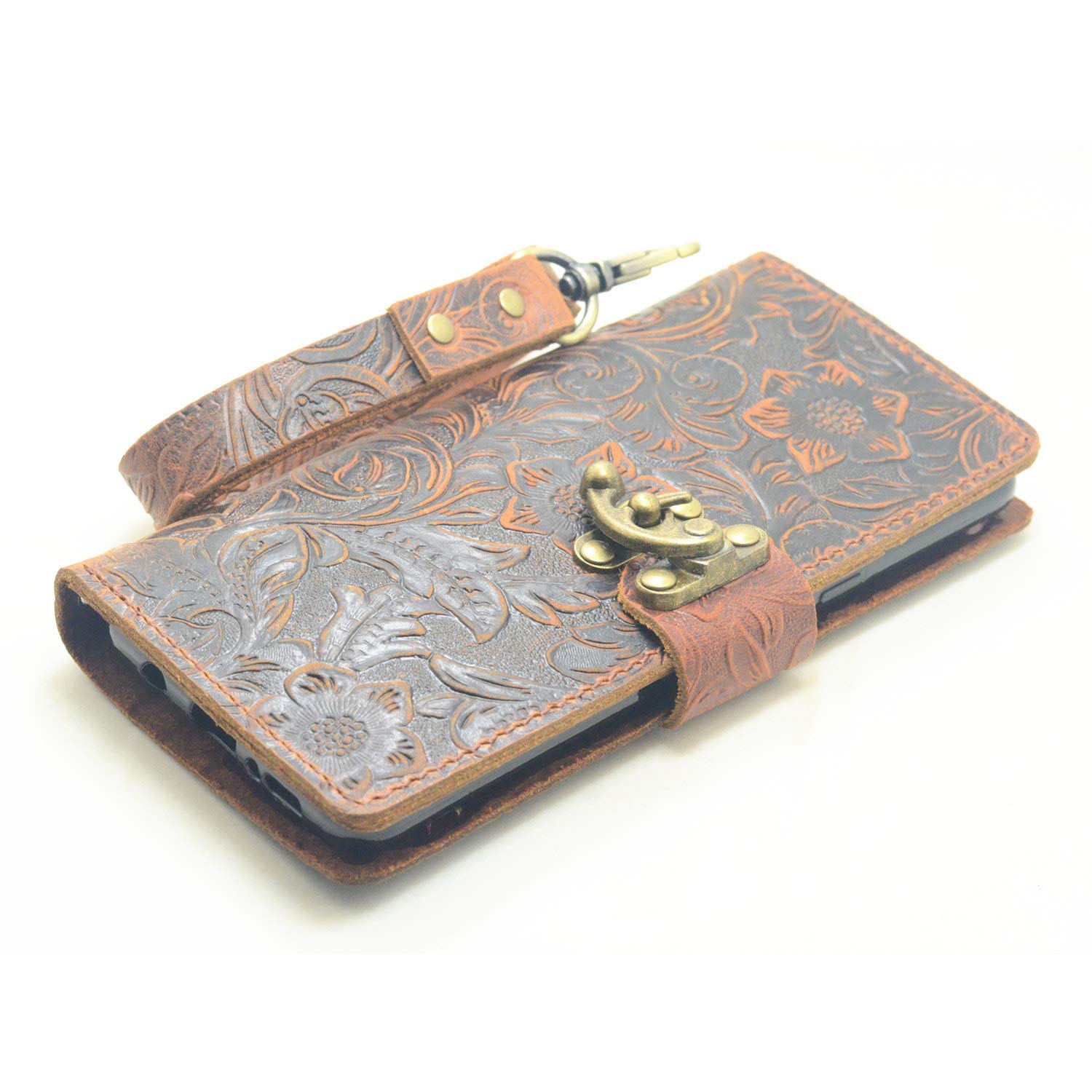 JJNUSA Handmade Genuine Distressed Leather Wallet Case for Samsung Galaxy s10 5G Flip Cover Gift