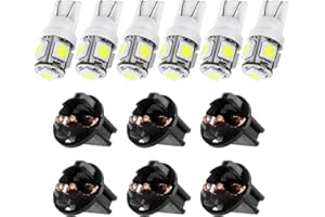 cciyu 6 Pack White PC168 T10 LED Cluster Gauge Dash Light Bulb W/Twist Lock
