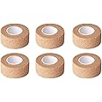 6pcs Wrap Bandages, 1 Inch Wide Skin Colour Elastic Self- Adhesive Bandage Finger Tape，for Wrist and Ankle Sprains & Swelling