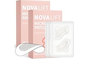 NOVALIFT Micro Eye Patches, Under Eye Patches for Puffy Eyes and Dark Circles, Smile Line Forehead Facial Anti Wrinkle Patches, Bio Collagen Skin Care Masks for Women (6 Pairs)