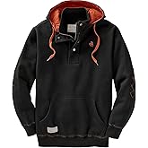 Legendary Whitetails Men's Hoodie Quarter Zip Quilted Sweatshirt Double Layered Lined Hood