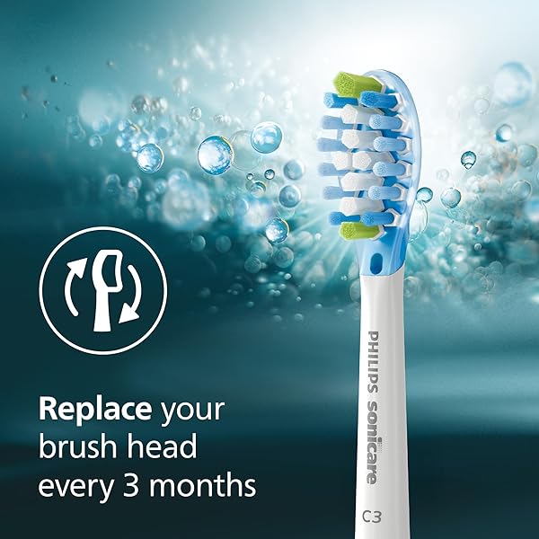 PHILIPS SONICARE C3 TWO-IN-ONE – GENUINE REPLACEMENT ELECTRIC TOOTHBRUSH HEADS, WHITE, 2 PACK, HX9042/65