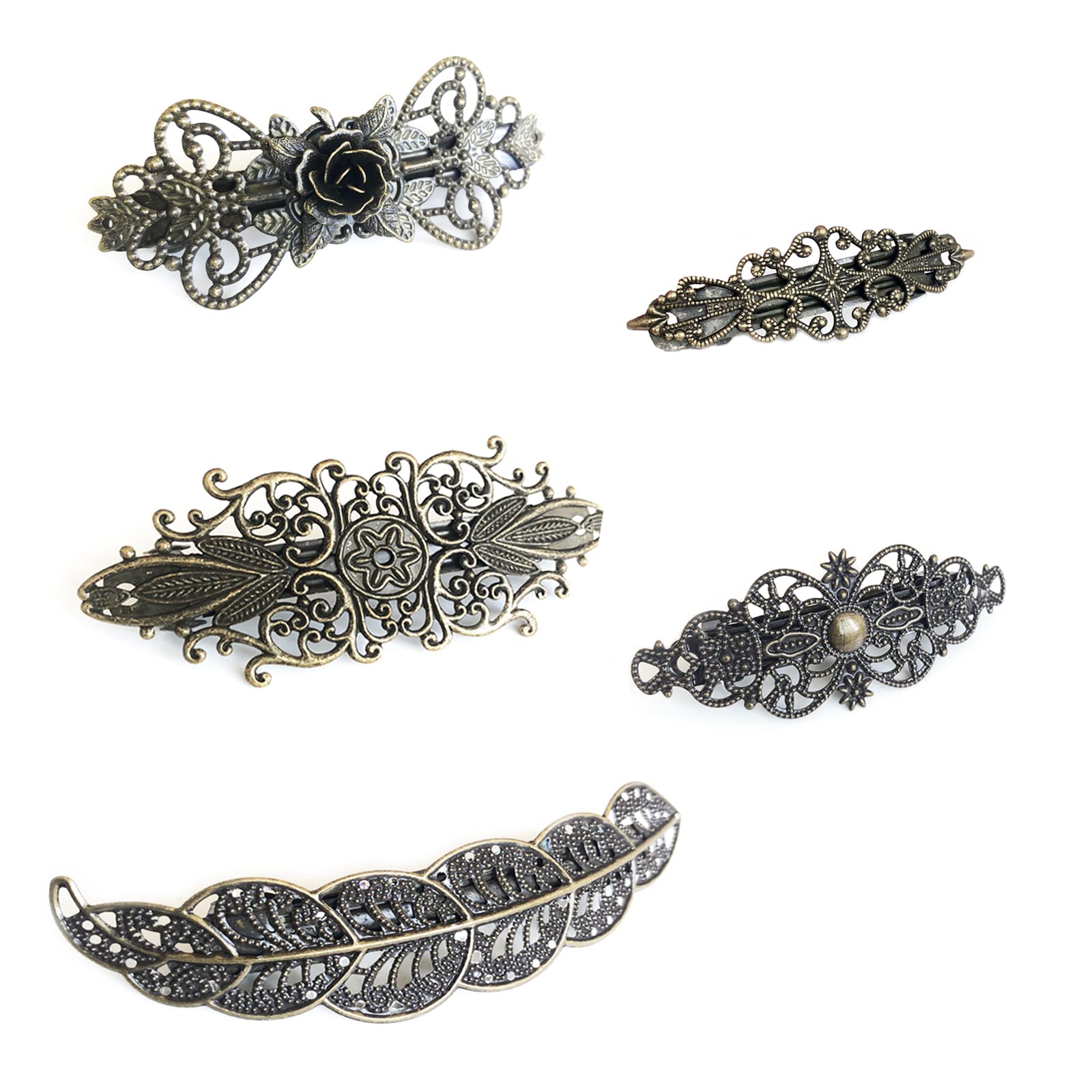 Eterspr Vintage Hair Clip, Pack of 5 (Roses, Vine, Crowns, Hearts, Flowers of Stars)