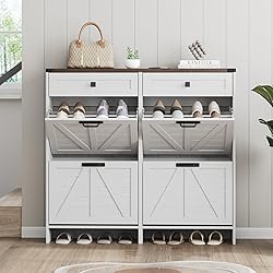 Halitaa Shoe Cabinet with 4 Flip Drawers & 2