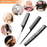 Sularpek 3 Piece Carbon Fiber Tail Comb Set Anti Static Heat Resistant view 7