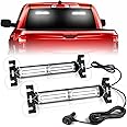 HLauto 1002L Emergency Strobe Traffic Advisor Light Bar: 40 LED Dash Safety Warning Flashing Light, Front/Rear Windshield Visor Light for Construction Vehicle, Tow/Plow Truck (2x10.7inch, White)