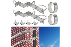 Antenna Chimney Mount,Heavy-Duty Stainless Steel Chimney Mounting Kit up to 2.4” OD Poles ,for for TV Satellite Dish Ham Outs
