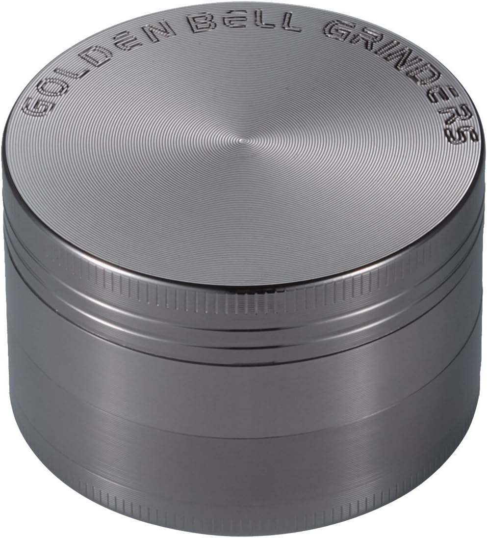 Golden Bell 4 Piece 2" Spice Herb Grinder - Nickel Black