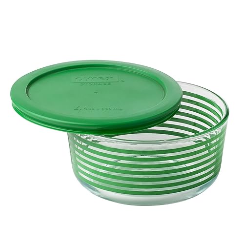 Pyrex Simply Store Green Lane Cup 950mL with Green Plastic Cover