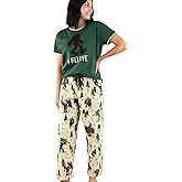 Lazy One Women's Pajama Set, Short Sleeves with Cute Prints, Relaxed Fit, Bear and Moose Prints