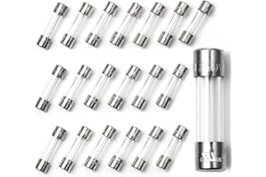 Chanzon(Pack of 20Pcs) UL Listed 5x20mm 0.5A 250V/125V 0.5 Amp Glass Fuses Fast Blow Cartridge Tube Fuse F500mAL 125 V / 250 V