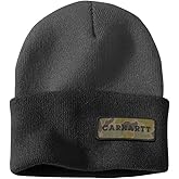 Carhartt Men's Knit Cuffed Camo Patch Beanie, Shadow, One Size