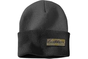Carhartt Men's Knit Cuffed Camo Patch Beanie, Shadow, One Size