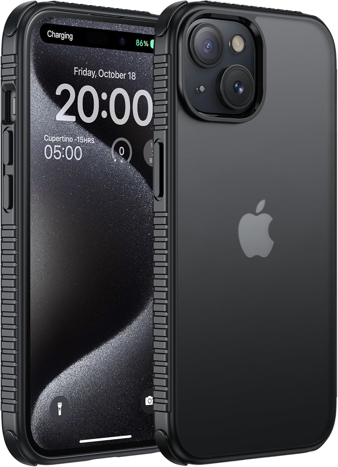 ULAK for iPhone 13 Case Clear, [Anti-Yellow] Heavy Duty Protection Transparent Shockproof Rugged Cover Soft TPU Hard Bumper Safe Grip Protective Light Cover for iPhone 13 6.1 - Black — image 1