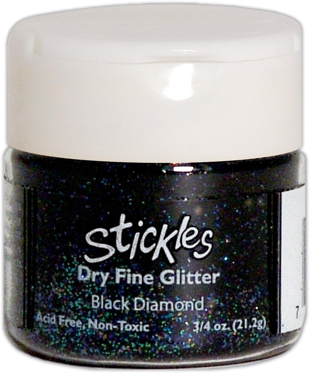 Stickles 1-Piece 0.75 oz Dry Fine Glitter Diamond, Black