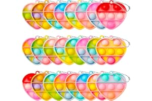 TOANWOD Valentines Day Gifts Heart Pop Toy: 24 PCS Valentines Party Favors for Kids Classroom Decorations - Goodie Bag Stuffers Birthday Favors Prize for Kids - Miniatures