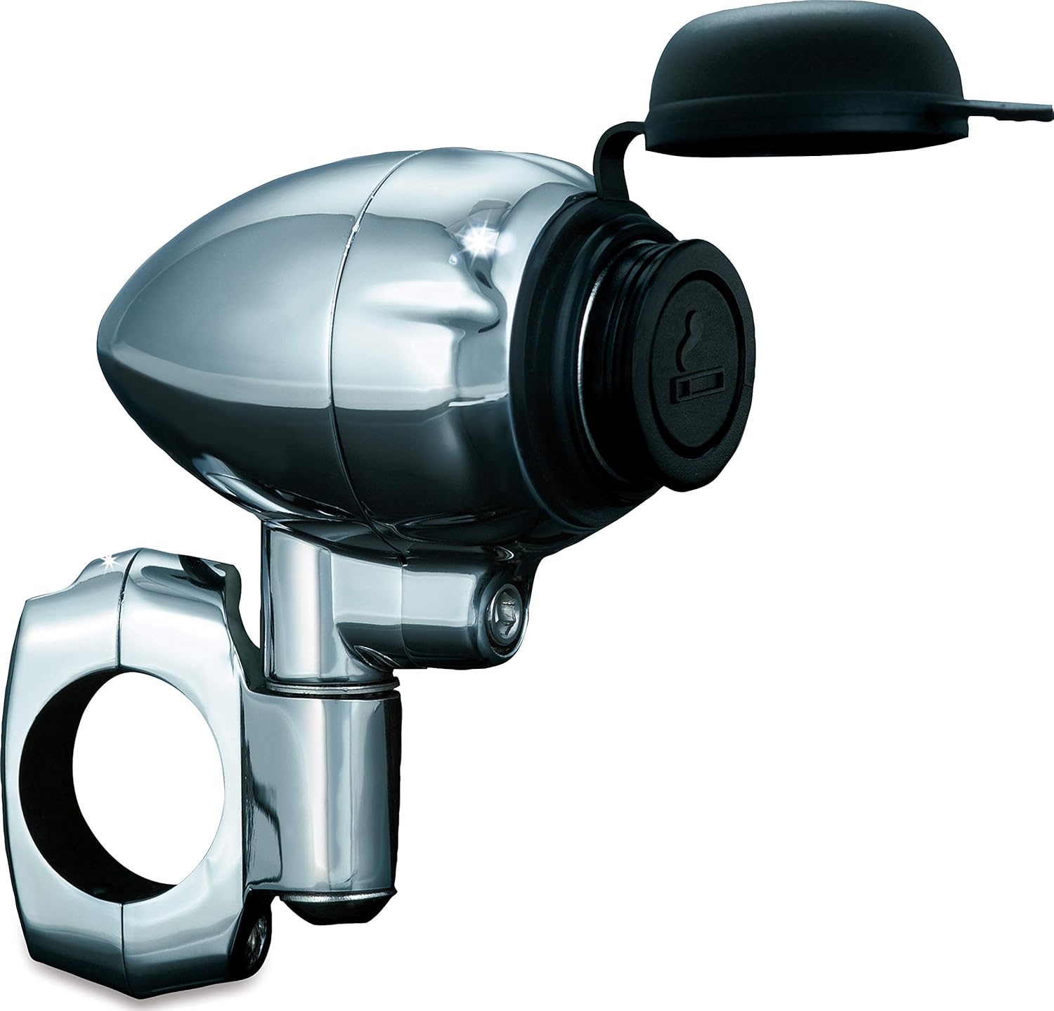 Kuryakyn 1423 Motorcycle Handlebar Accessory: Electrical Power Point/Device Charger with Mounting Clamp, Universal Fit for 1" Diameter Handlebars, Chrome: Automotive