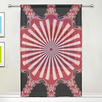 Amazon Com Lxmn Geometric Design Door Window Room Sheer Curtain