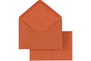 PONATIA 50 Pack A4 Envelopes, 4.33 x 6.3 Inches Burnt Orange Envelopes Perfect for Gift Cards, Wedding Details Cards, Thank Y