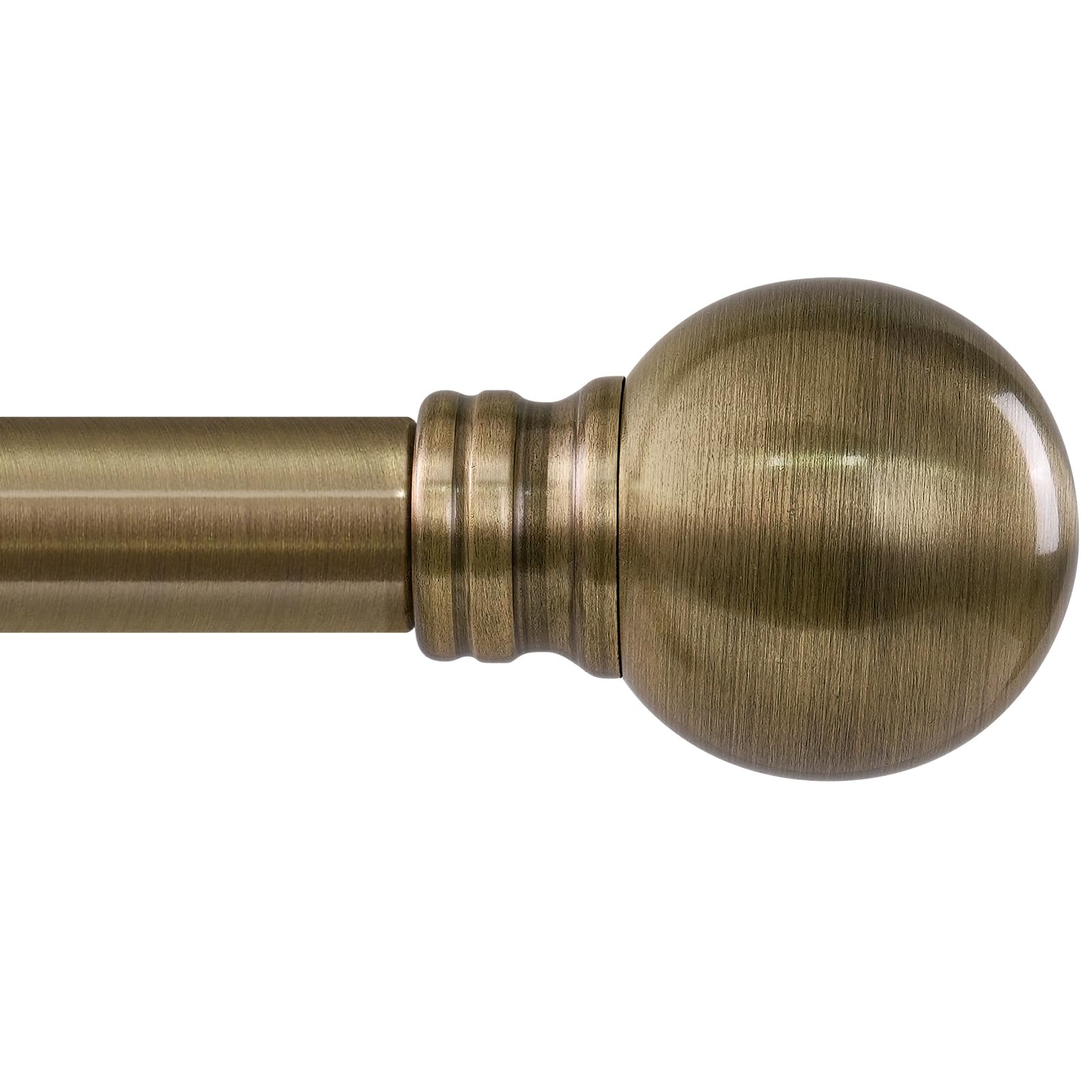 Photo 1 of Antique Bronze Curtain Rods for Windows 66 to 120 Inch 1" Diameter Adjustable Heavy Duty Brass Window Curtain Rod with Metal Finials for Living Room Bedroom Farmhouse Kitchen Outdoor