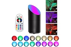 Unirence Indoor Uplighting LED Spot Light 8W Warm White RGB Color and Brightness Adjustable Corner Accent Floor Spot Lighting