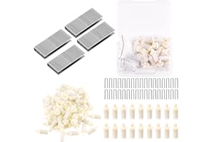 Tanstic 130Pcs Plantation Shutter Repair Tool Set, Spring Loaded Shutter Pins Replacement and Tilt Rod Shutter Louvers Staples for Windows Tools Supplies (White)