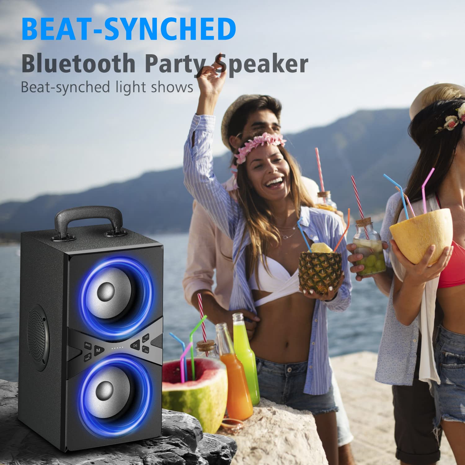 Mua Bluetooth Speakers, Wireless TWS Portable Speaker with Lights,100dB ...