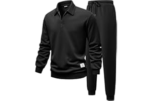 JMIERR Men's Track Suits 2 Piece Outfits Quarter Zipper Polo Shirt Tracksuit & Joggers Sweatpants Sweatsuit Sets
