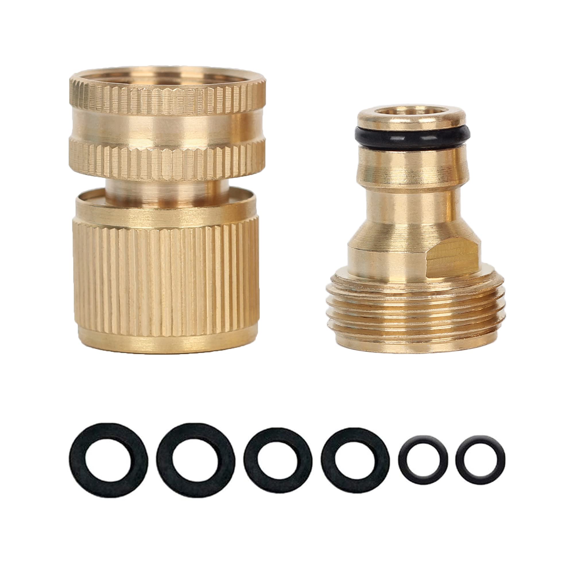 Brass 3/4" Garden Hose Tap Connector With Male Thread and Female Quick Adapter - Irrigation Accessories for Car Wash Pipe Fittings — image 1