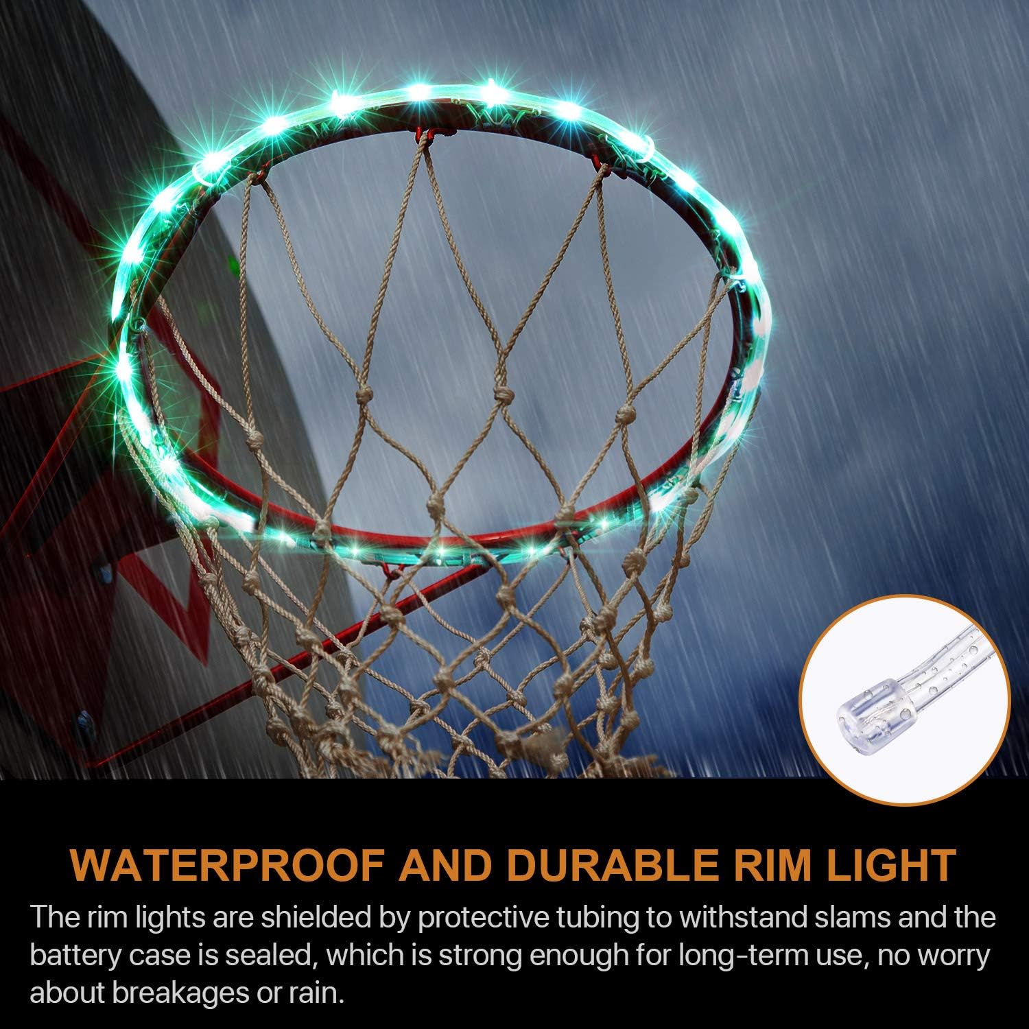 Waybelive LED Basketball Hoop Lights，Remote Control Basketball Rim LED Light, Change Color by Yourself, Waterproof，Super Bright to Play at Night Outdoors, Good Gift for Kids : Clothing