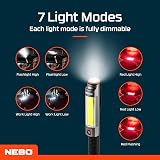 NEBO Big Larry 3 Light 600 Lumen Work Light Red Hazard + 220 Lumen Top Light view 6