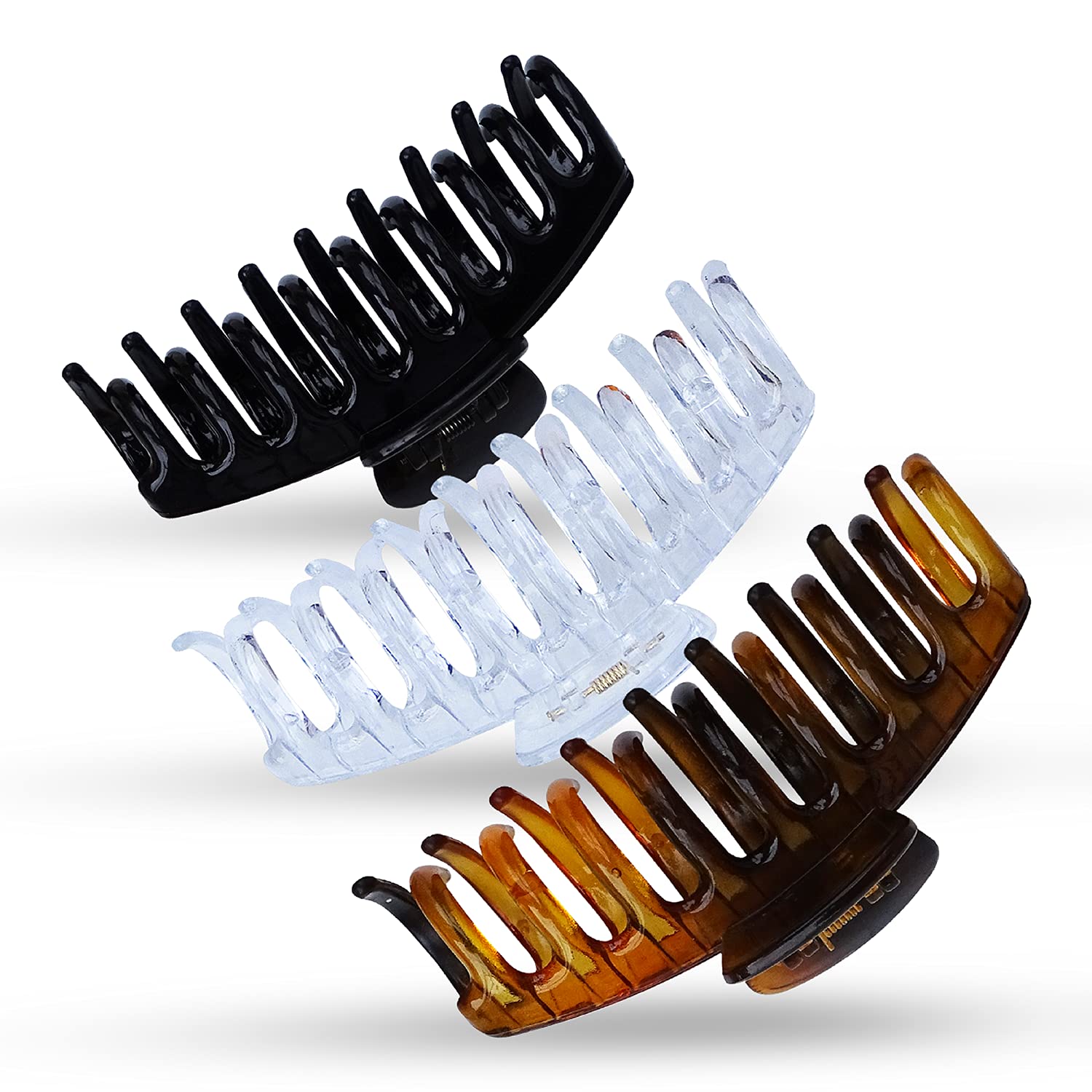 UPAA® UK Pack of 3 New Nonslip Hair Claw Clips Designed for Girls and Women of all Ages, Built with Strong Grip, Hair Clips Designed in London UK, Hair Styling Accessories for Women and Teenagers