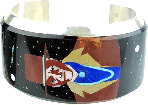 Amazon Com Calvin Desson Navajo Man Multi Stone Inlay In Silver