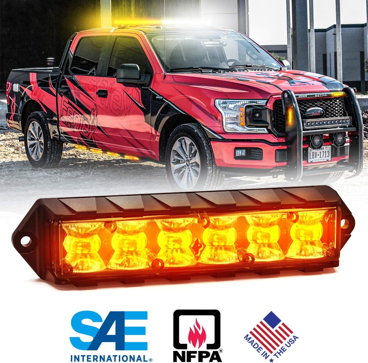 Feniex Fusion Surface Mount Single Color LED(Amber, 180)