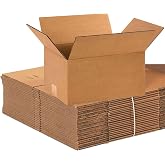 Shipping Boxes 12"L x 9"W x 6"H, 25-Pack Small Corrugated Boxes for Shipping, Mailing, Packing, Packaging and Storage, ECT-32 Single Wall, Kraft Cardboard, Holds up to 65 lbs