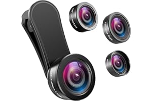 AMIR Criacr Phone Camera Lens, 198°Fisheye Lens, 120° Super Wide Angle 20X Macro for TIK Tok, Vlog Video, Clip on Phone for iPhone 12 12 Pro, 11, XS, XR 8 7 Plus 7, Samsung, Smartphones