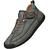 Sawbehind Leather Boots Mens Comfortable Slip On Salkin Boots Orthopedic Handmade Leather Boot Casual Waterproof Lightweight Breathable Wide Shoes Fall Outdoor Saw Behind Boot