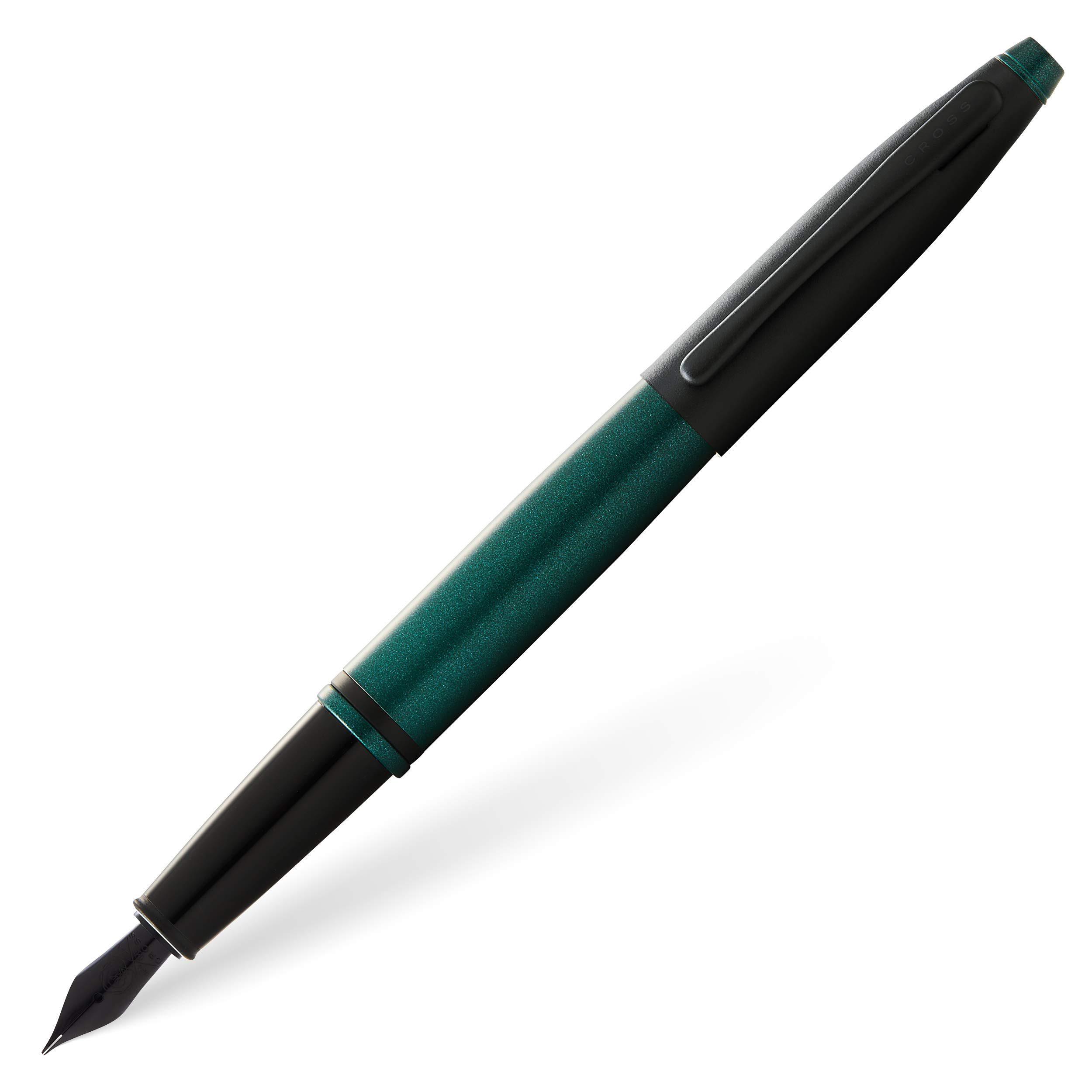 Cross Calais Matte Green F Nib Fountain Pen with Black Ink Cartridge and Premium Gift Box