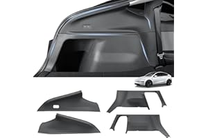 LUCKEASY 6PCS Rear Trunk Side Up& Down Protective Cover for Tesla Model Y Juniper 2025 2026 New 5 Seat Cargo Left & Right Panel Protection Velcro Stick Cargo Side Protect Mat TPE Black