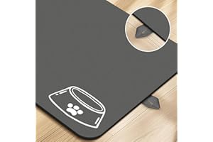 PTFFF Pet Feeding Mat-Absorbent Dog Food Mat for Water Spill, Dog Mat for Food and Water Bowl, Quick Dry Dog Water Dispenser Mat, Dog Water Bowl Mat for Messy Drinkers, 12"*19"