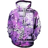 RASBCTK Men Women 3D Trippy Graffiti Animation Graphic Hoodie Hooded Sweatshirts Pockets Long Sleeve Pullover