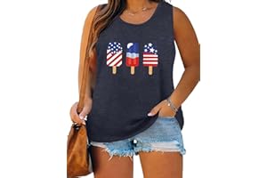 BINSHRE American Flag Plus Size Tank Top Women 4th of July Sleeveless Shirt 1776 Vintage Patriotic Vest Top