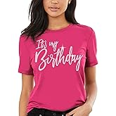 Pink Birthday Shirts for Women - Real Crystal Rhinestone Magenta Shirt - Hot Pink Womens Birthday Outfit