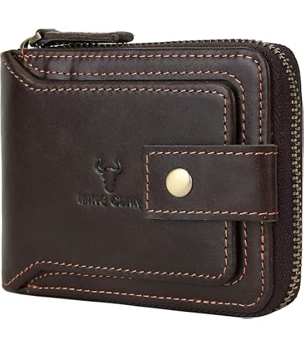 Amazon.com: CALFART Slim Zipper Wallets For Men RFID Leather Mens