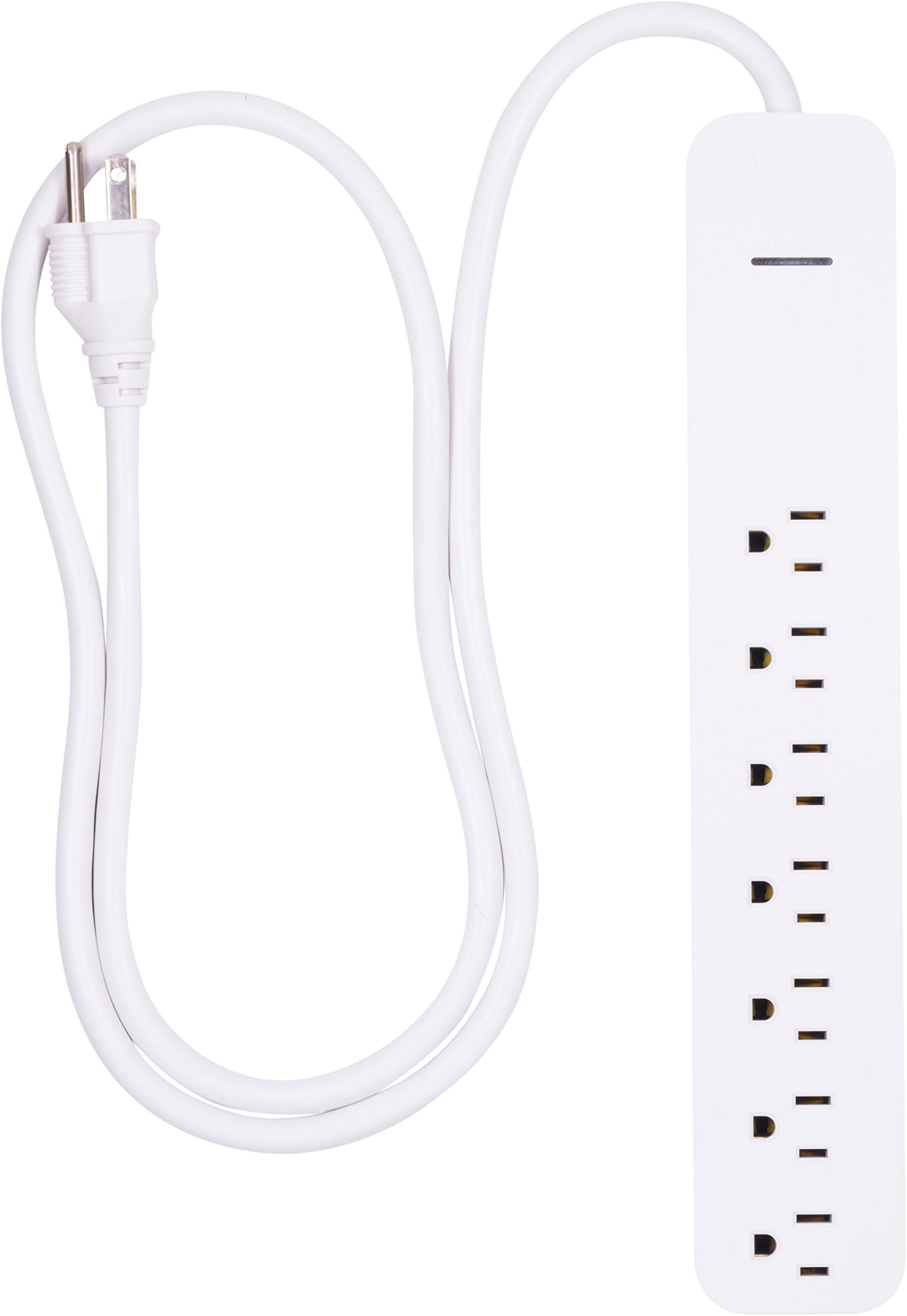 GE Power Strip Surge Protector, 7 Outlets, Long Power Cord, 4ft, Wall