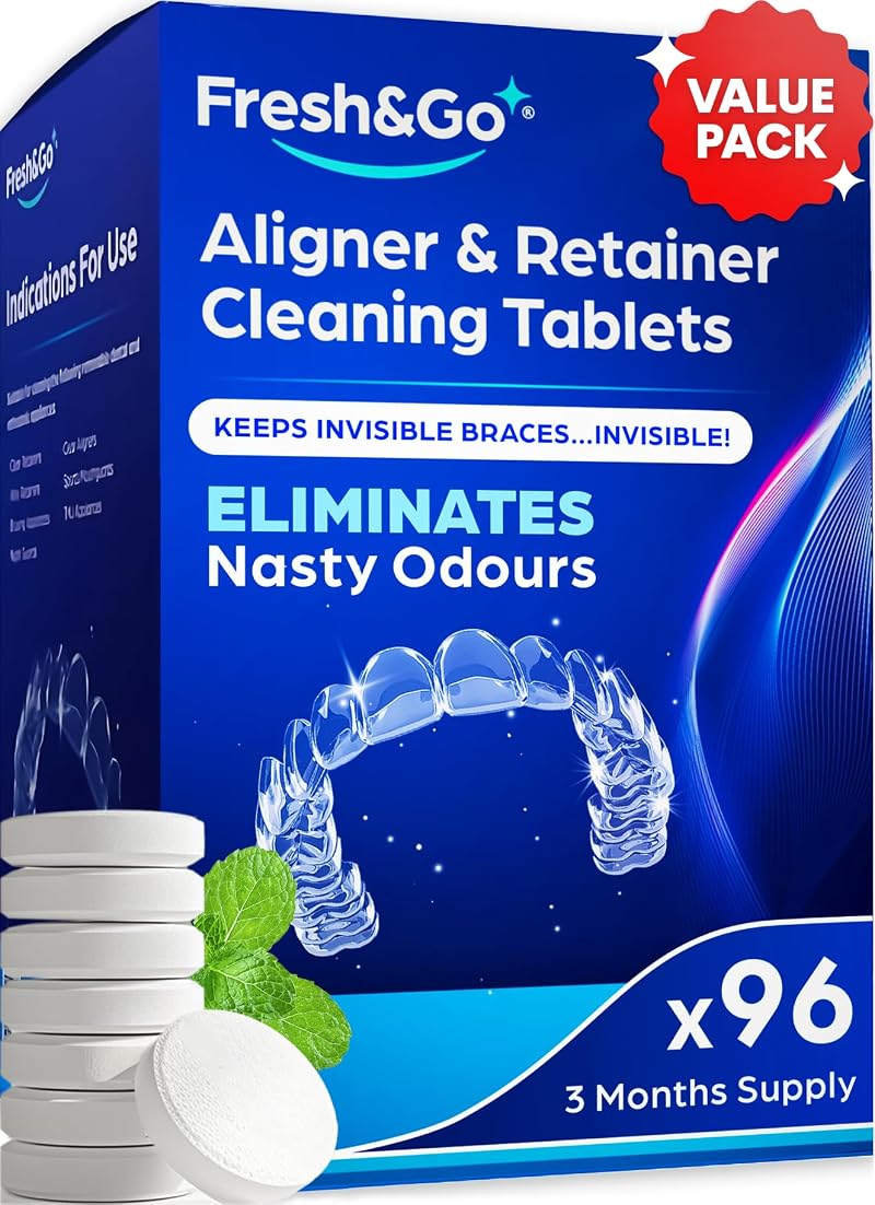 Fresh & Go Retainer Cleaning Tablets 96 Tabs 3 Months Mint Fresh Odour