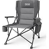 OuterSpa Oversized Folding Camping Chairs for Adults Heavy Duty, Support 500lbs Big and Tall High Back Camping Chairs for Heavy People Padded Lawn Chairs Camp Chairs for Patio,Beach,Camp,Lawn,Outdoor