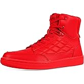 Soulsfeng Men's Women's High Top Sneakers Leather Ankle Boots Lace Up Walking Tennis Shoes