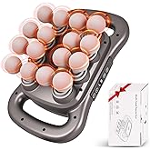 TOSEFES 2026 Electric Back Massage Gun, Cordless Hands-Free 16-Head Deep Tissue Massager, Rechargeable 2600mAh Dual Handle Massage Tool with 9 Modes & Levels for Body Muscle Pain Relief